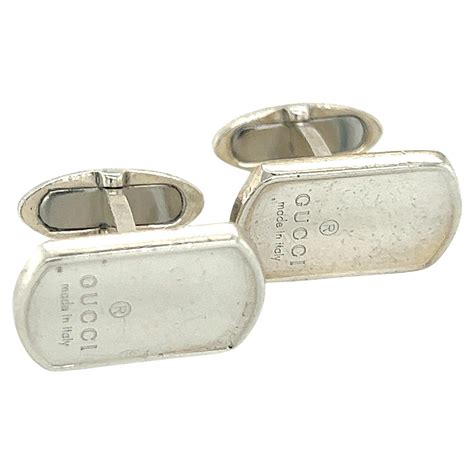 gucci sterling silver cufflinks|Gucci silver cufflinks for men.